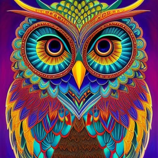 Symmetrical Owl - AI Generated Artwork - NightCafe Creator