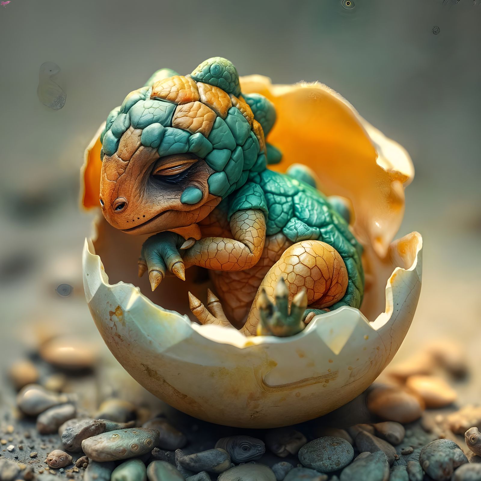 The cutest tiniest baby dinosaur 🦖  by @Bunnzo