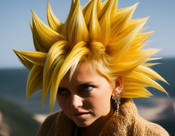 Realistic and Beautiful Super Sayayin female in a combat on ...