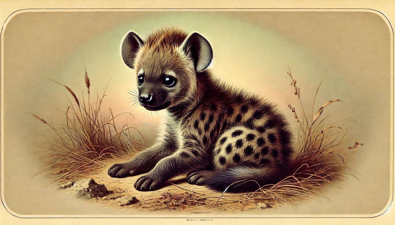 Vintage baby hyena