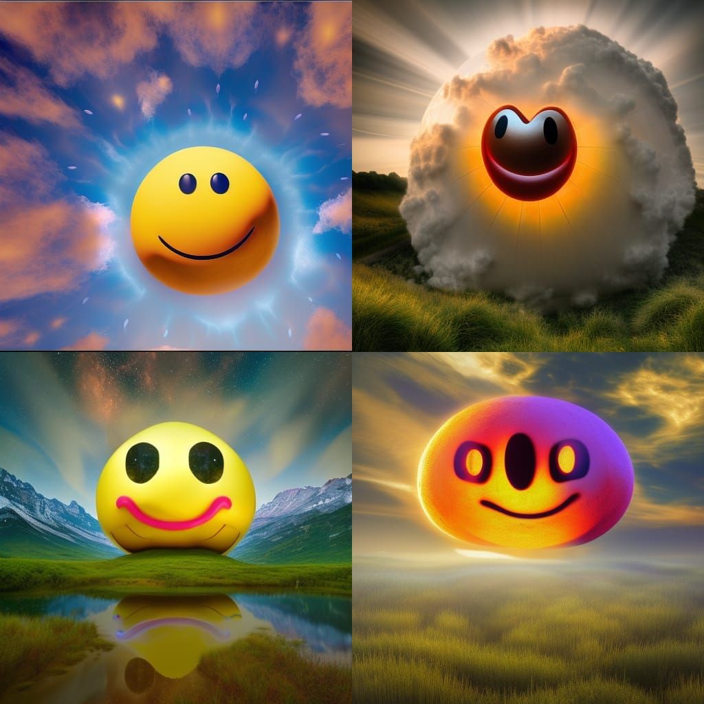 fantastical vibrant bulbous weird!!!!!!!!!!! smiley face emoji shaped
