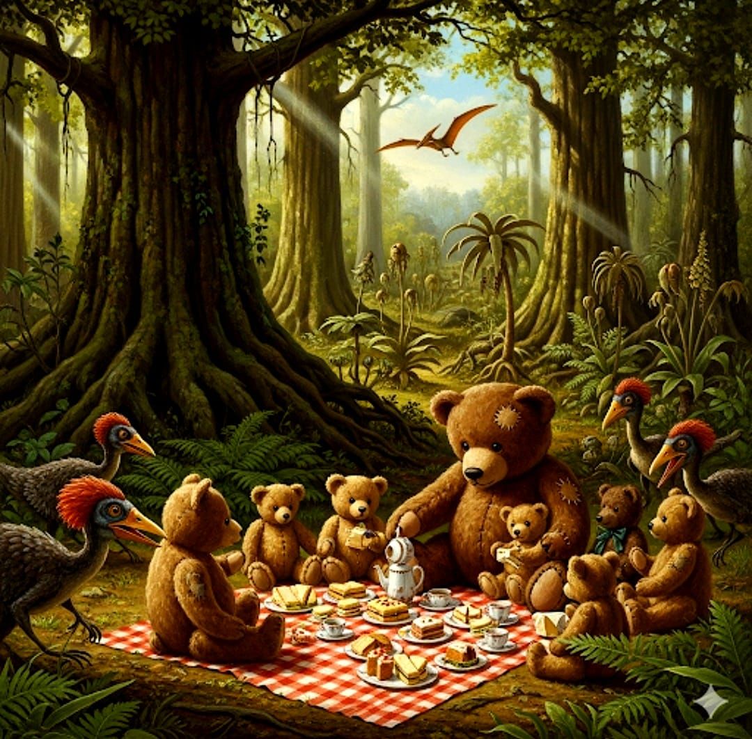 Teddy 🧸 Bears' Picnic in the style of Zdenek Burian