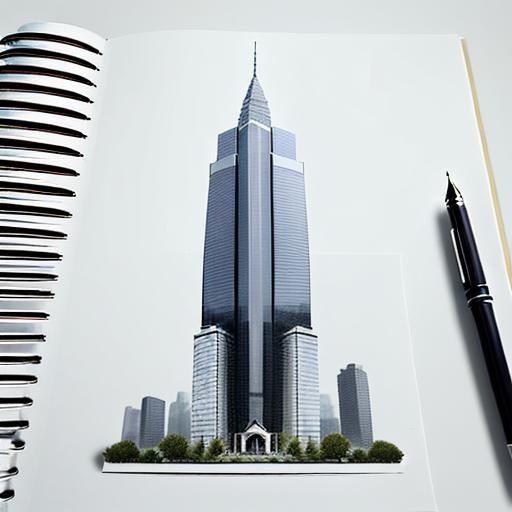 a pen look like a giant skyscraper,