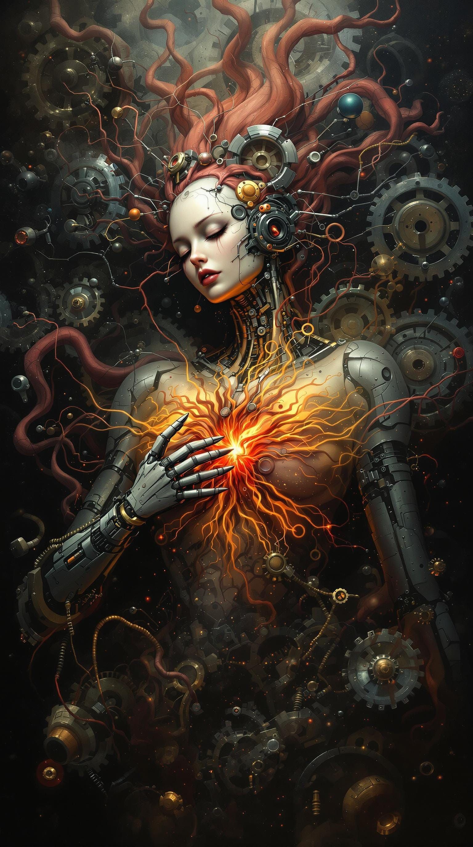 Mechanical Madness, Cyborg Sadness  by @El Nido