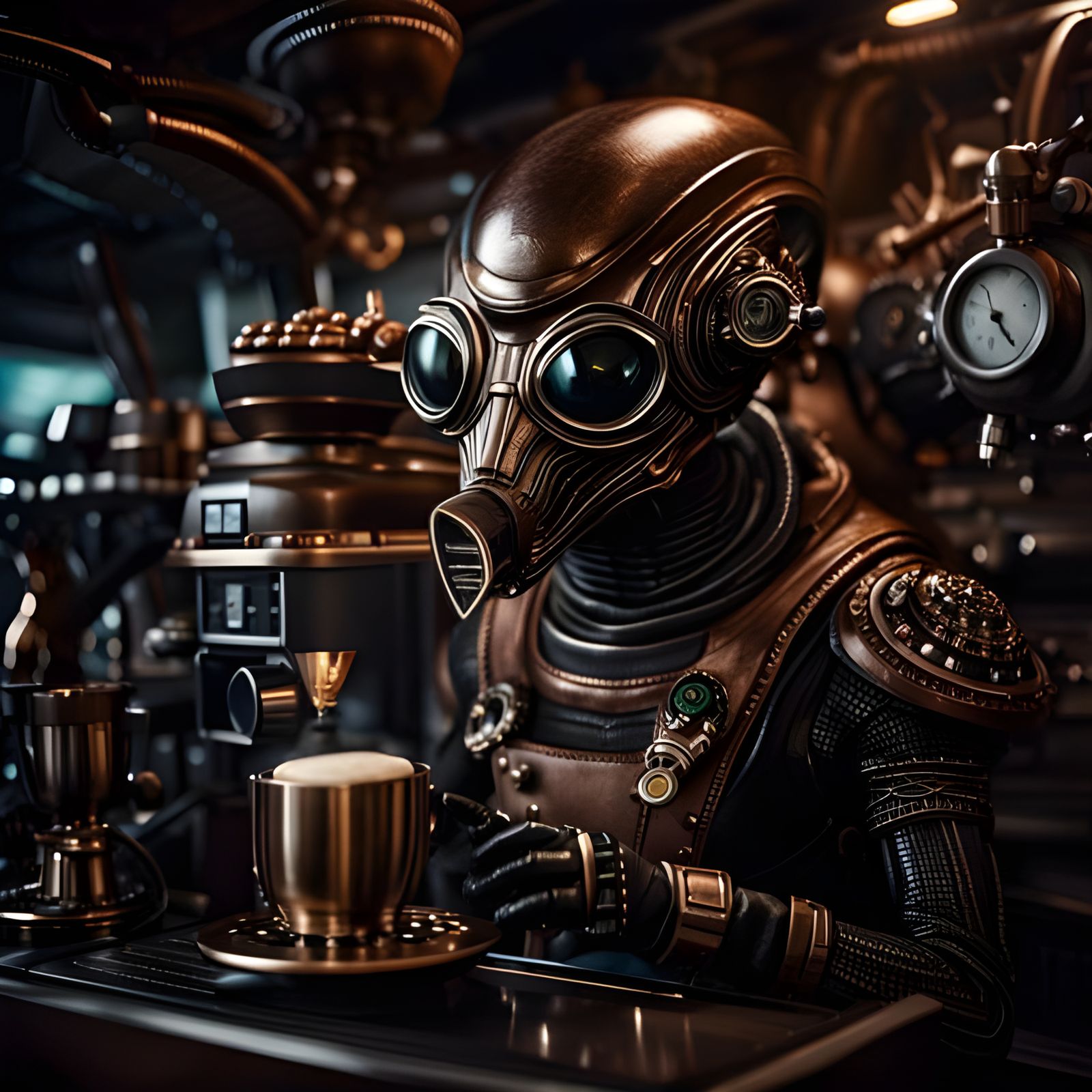 Alien barista  by @SiNn3D