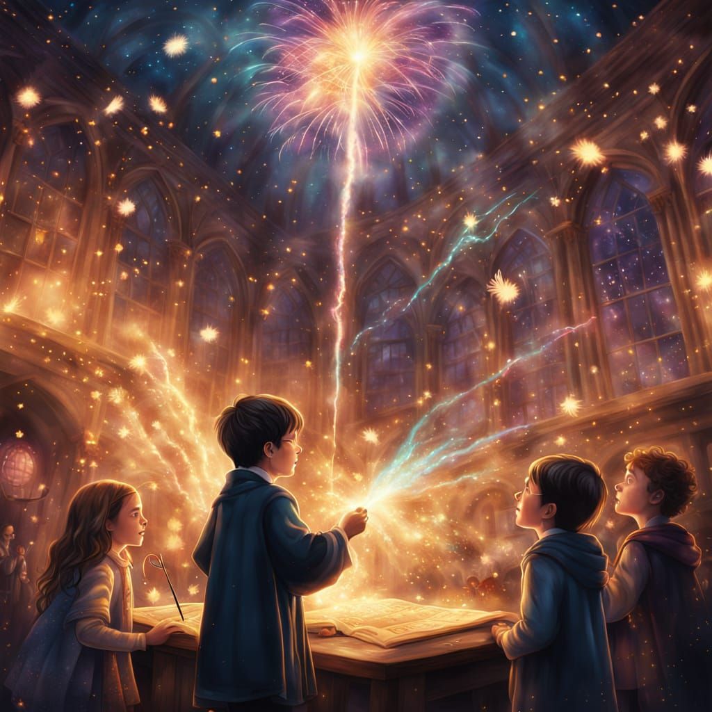 Harry Potter's Magic Show: A Fantasy Illustration