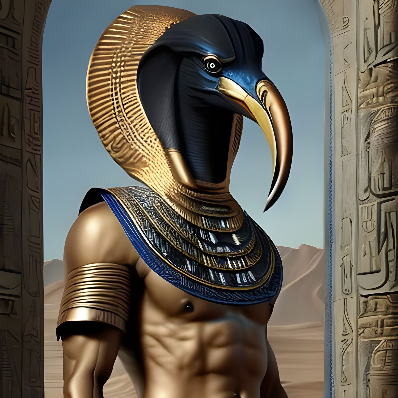 insanely detailed portrait the egyptian male god thoth!!!! :: black ...