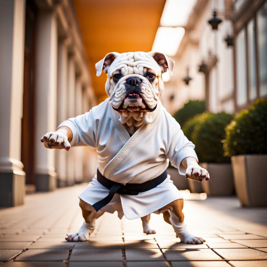 Bulldog Kung Fu master - AI Generated Artwork - NightCafe Creator