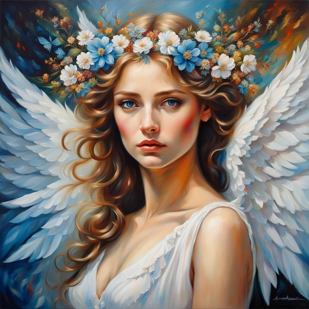 Flower Angel - AI Generated Artwork - NightCafe Creator