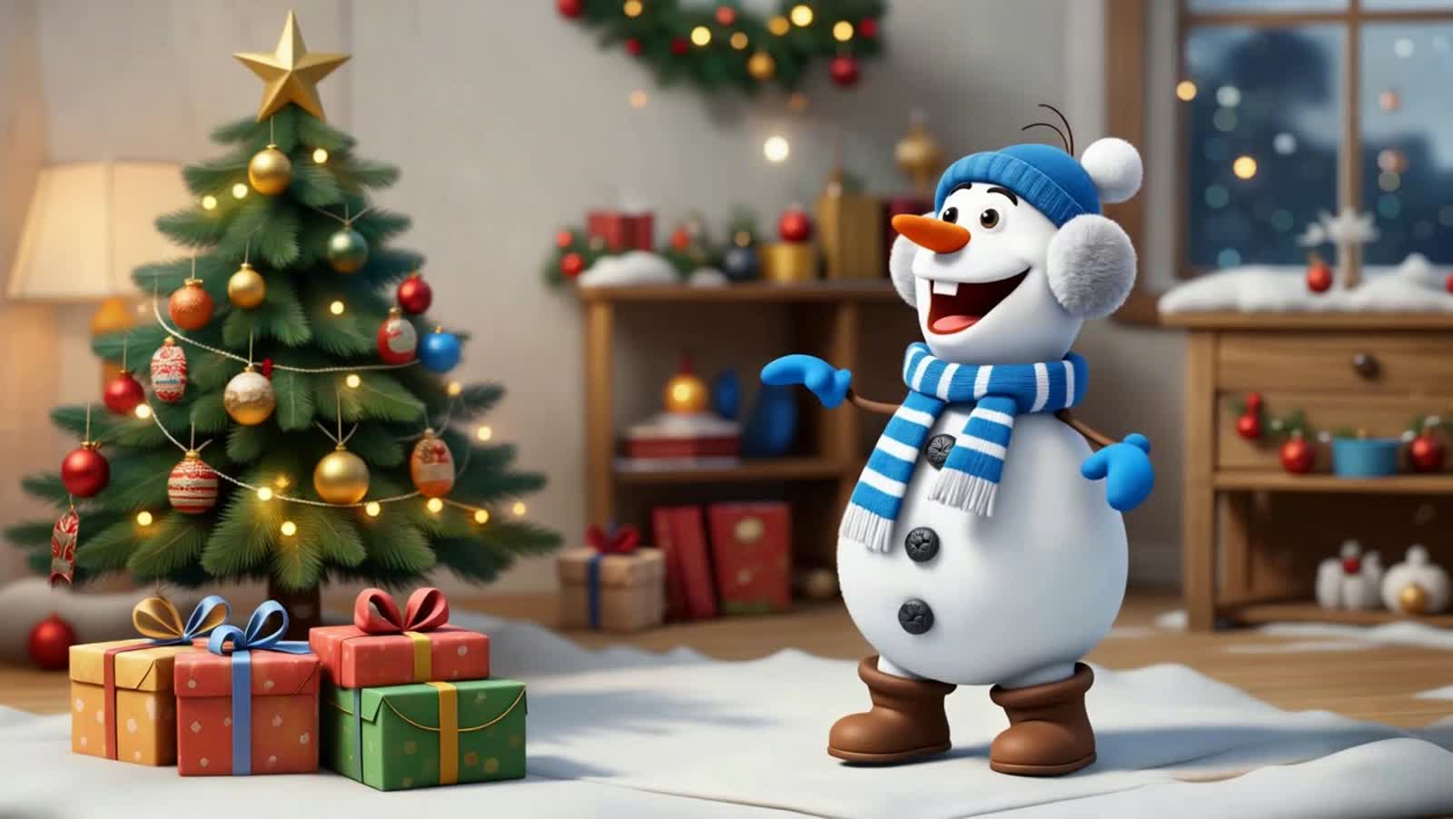 A Crazy Cheerful Silly Dancing Snowman!!