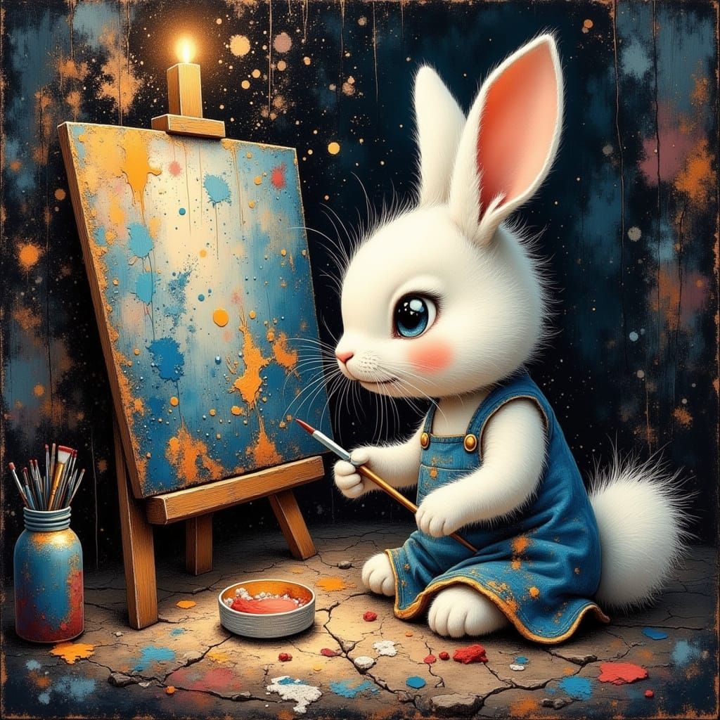 Painting masterpiece into the rabbit hole  by @Foodjoo