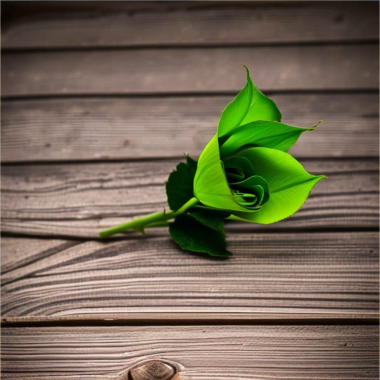 Photograph of a green rose