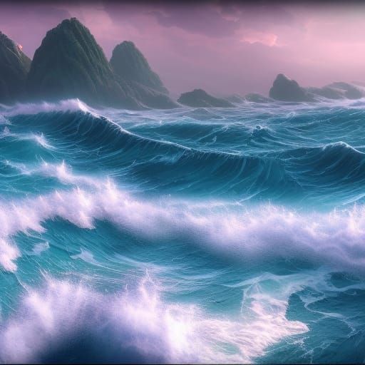 Ocean waves, turbulent ocean   by @timmartinAL