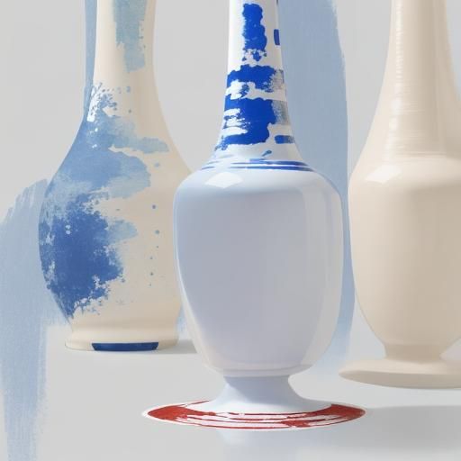 cream white ultramarine red and blue