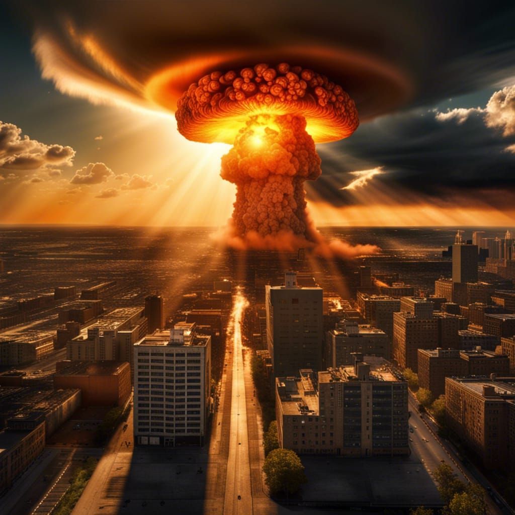 nuclear bomb mushroom cloud - AI Generated Artwork - NightCafe Creator