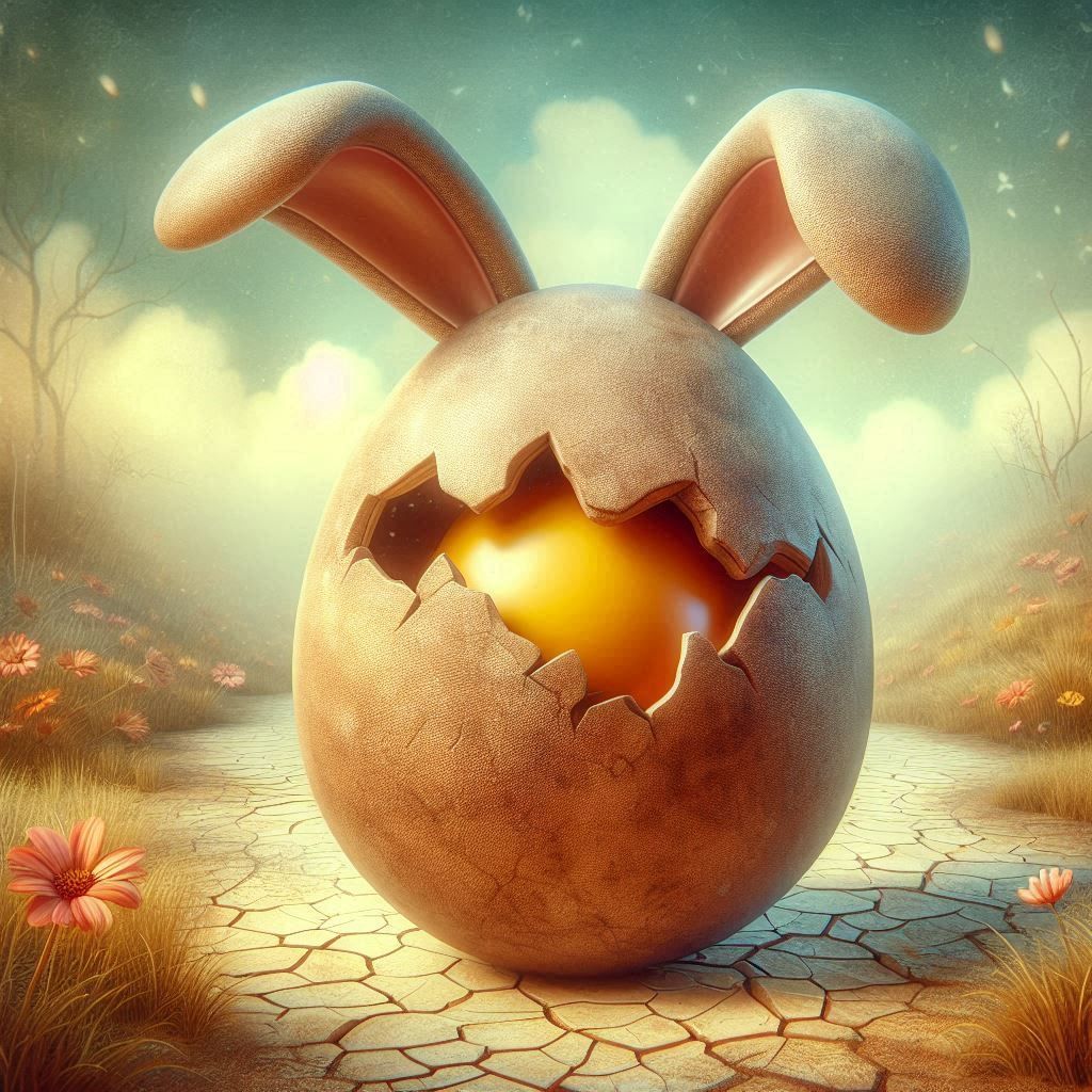 spring easter bunny yolk egg
