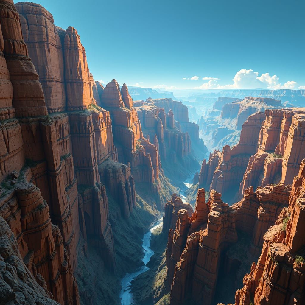 canyons - Majestic Canyon System in Cyberpunk Style