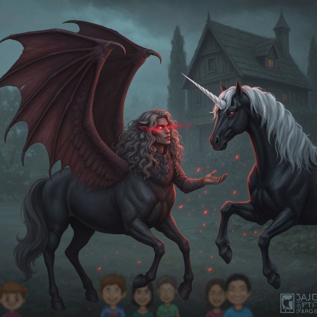 A winged centaur and a pegasus 1