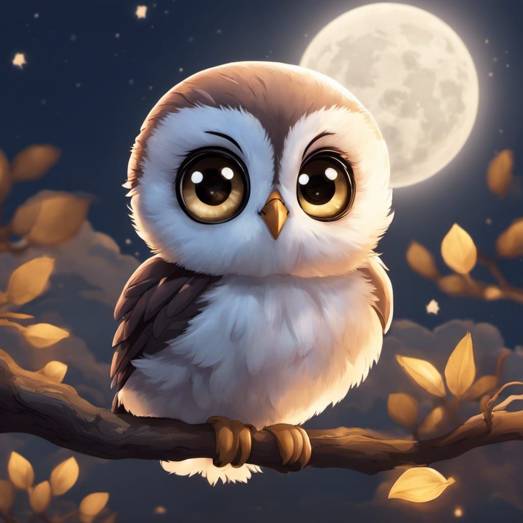 Kawaii Owl, cute? - AI Generated Artwork - NightCafe Creator