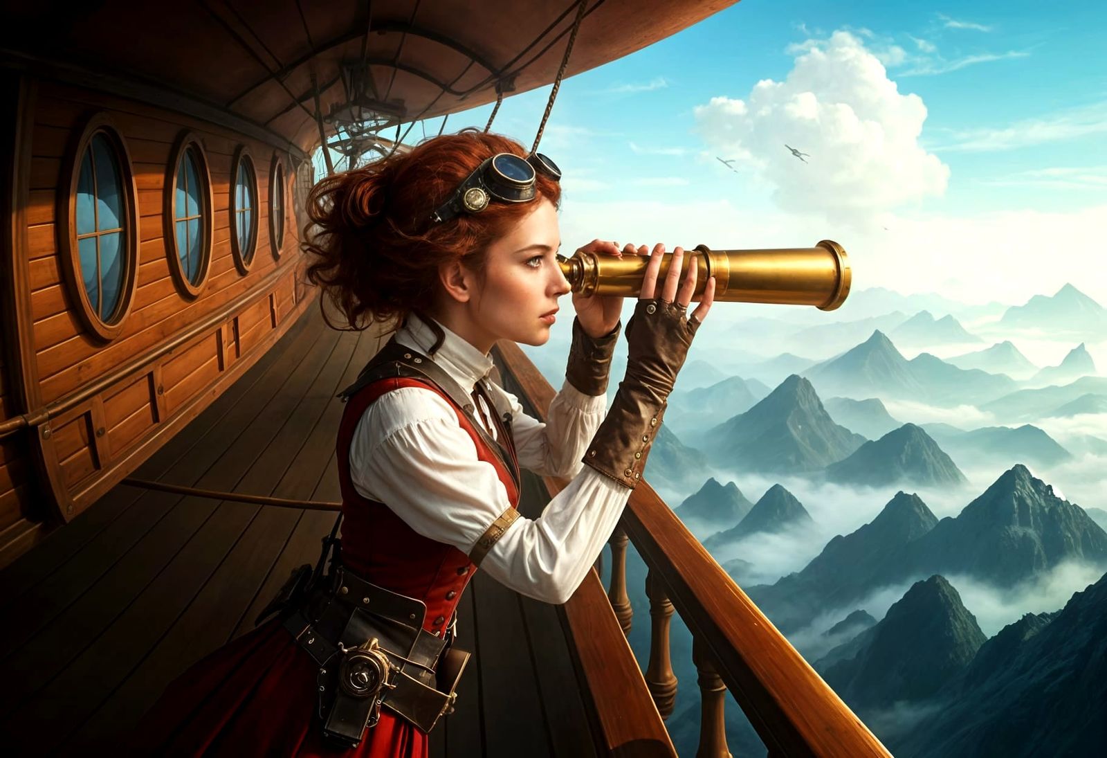 Steampunk airship adventurer  by @forge4ward