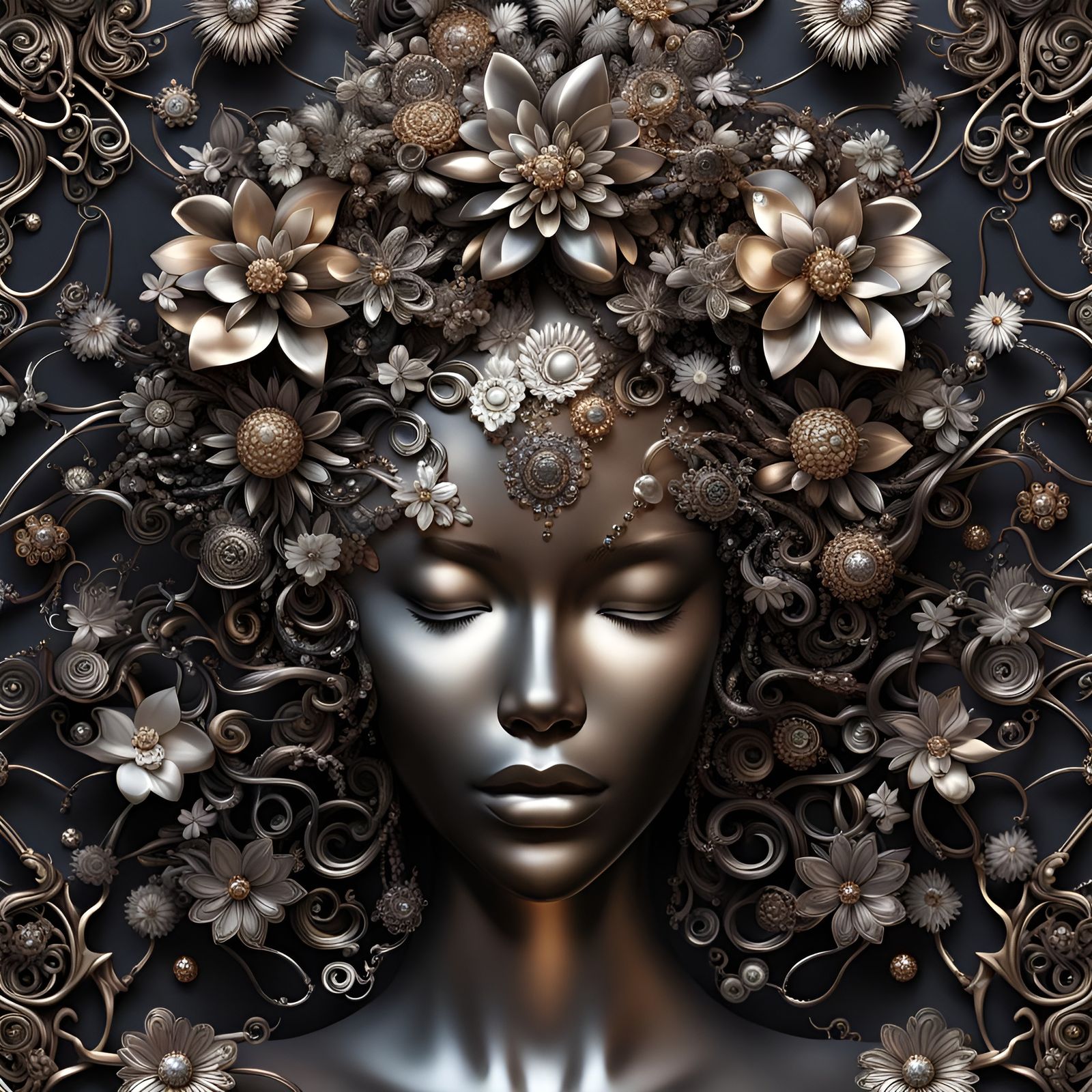 A headful of flowers!  by @Vivienne