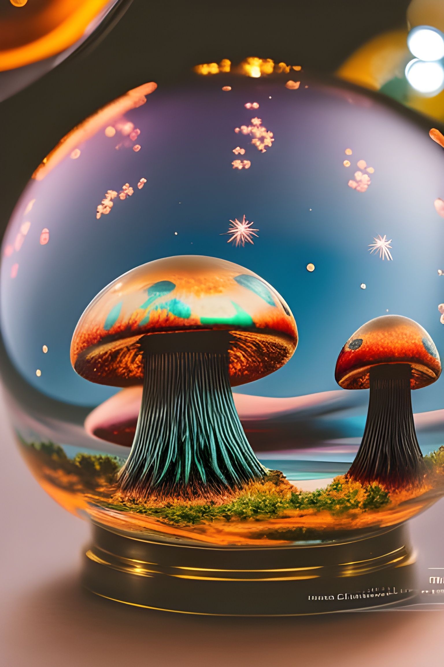Mushroom explosion in a globe