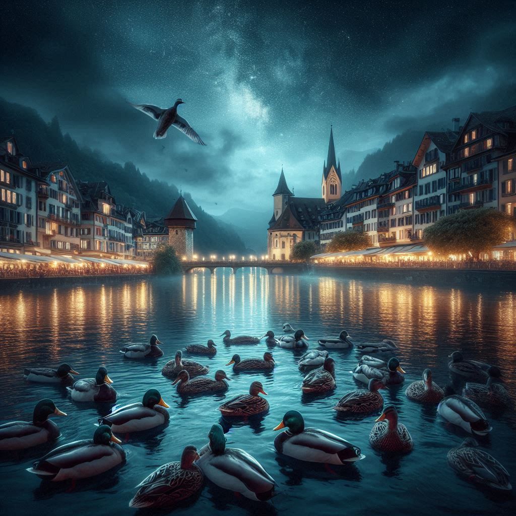 Mallard Ducks out for a Swim !!