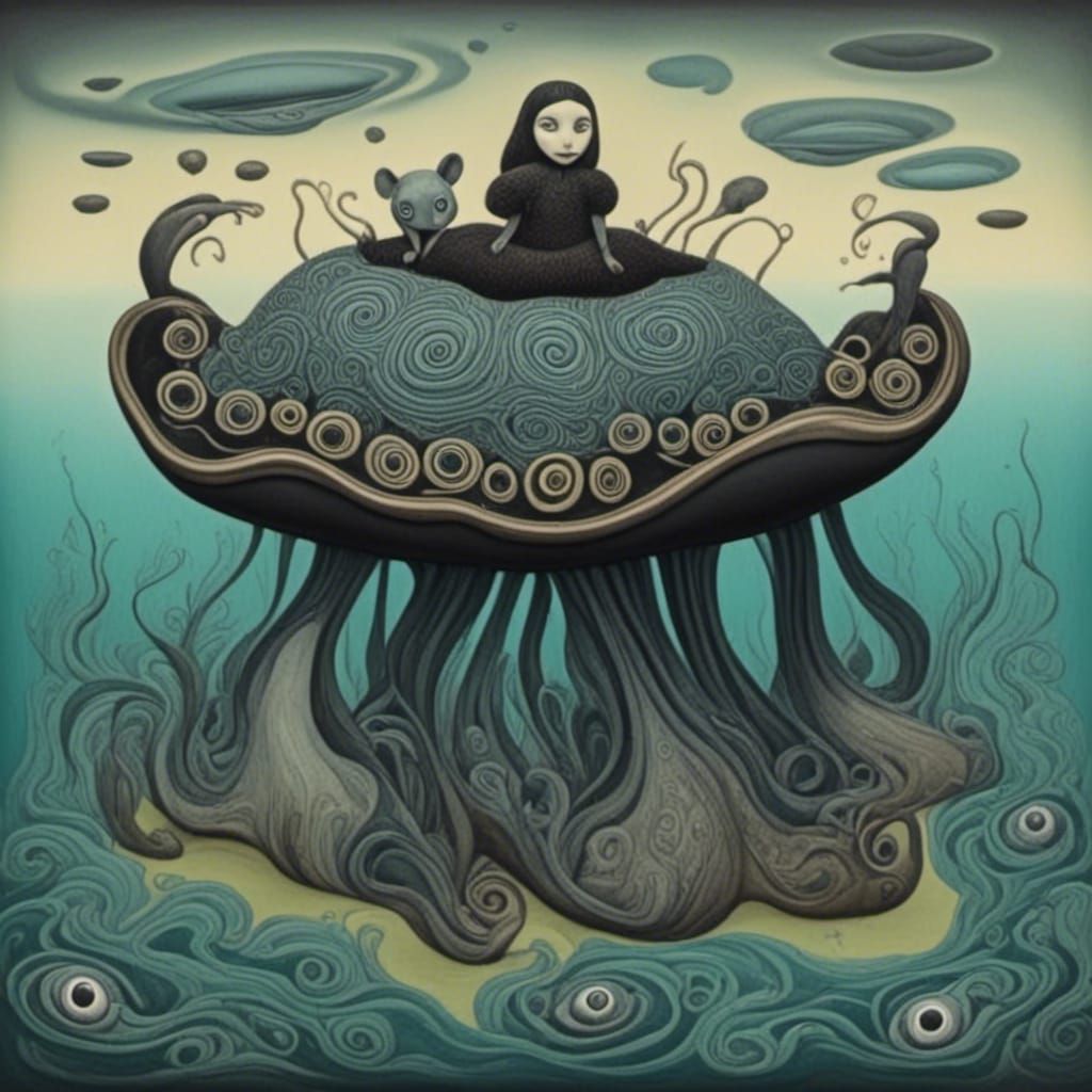 <lora:CharCOAL PSYCHedelic:1.0> Giant clam 