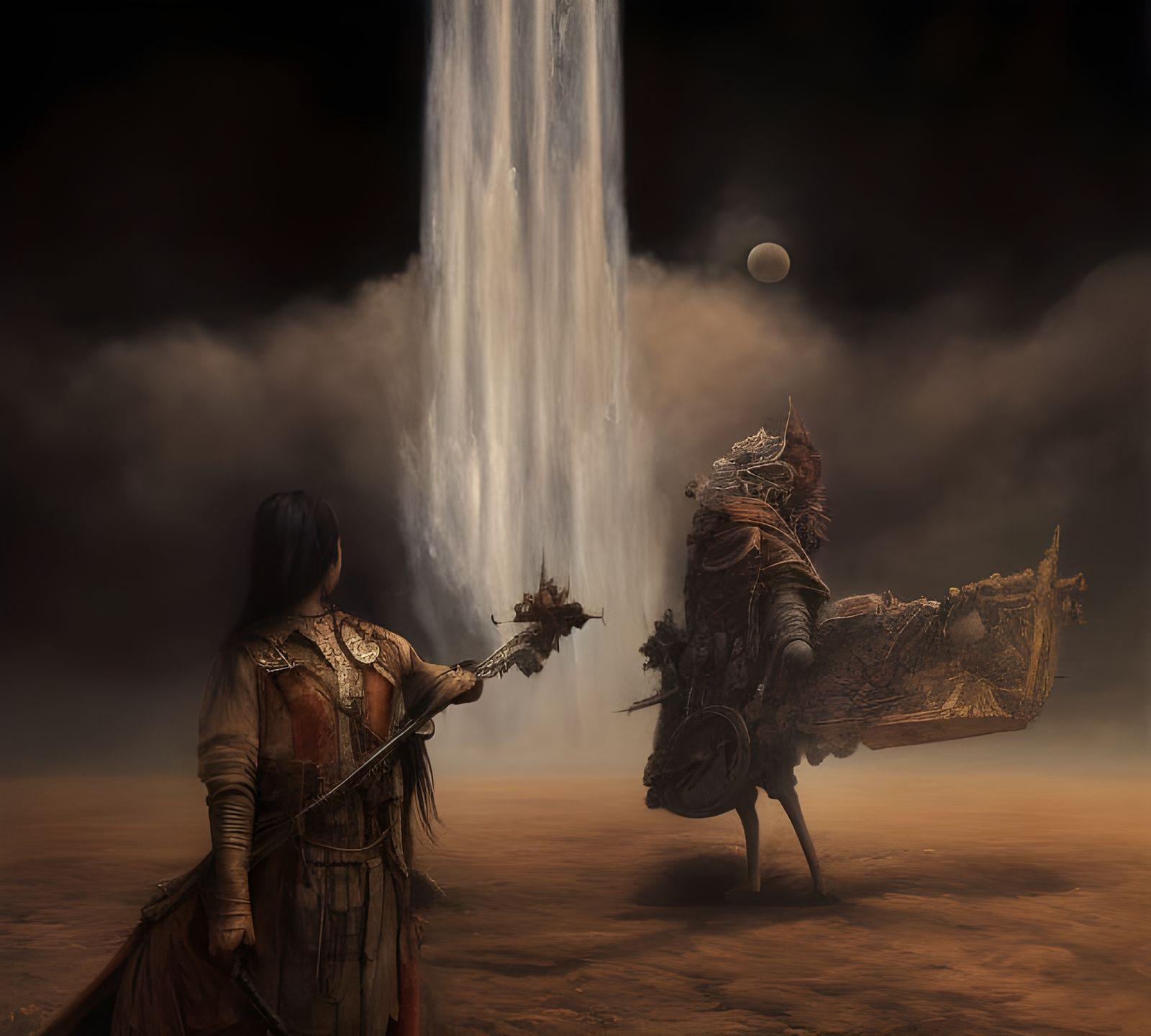 Walking through a Desert and this Waterfall begins dumping e...