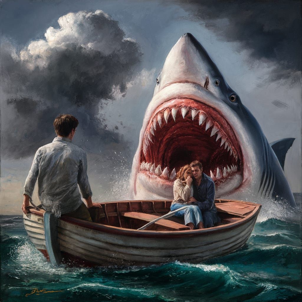 a huge shark