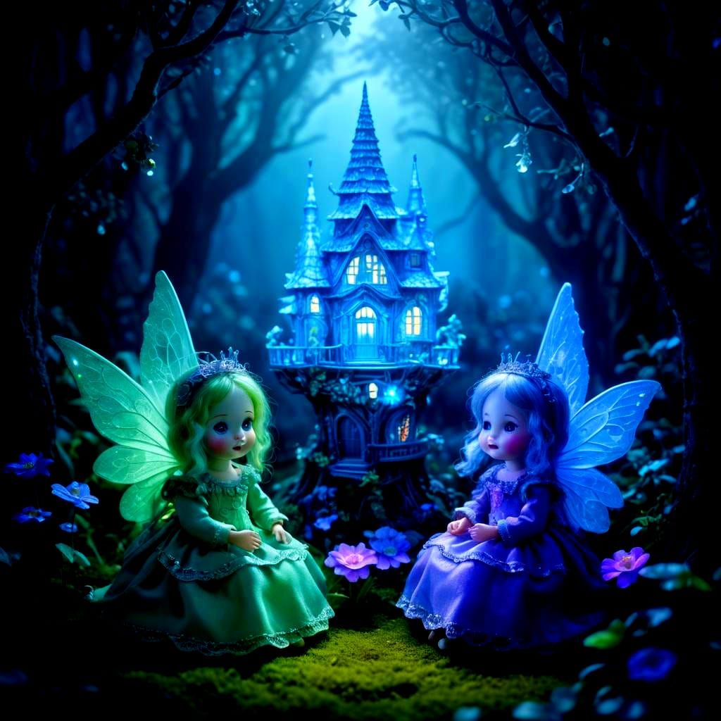 Divinely Detailed Happy Adorable Dolls Sitting By A Delightf...
