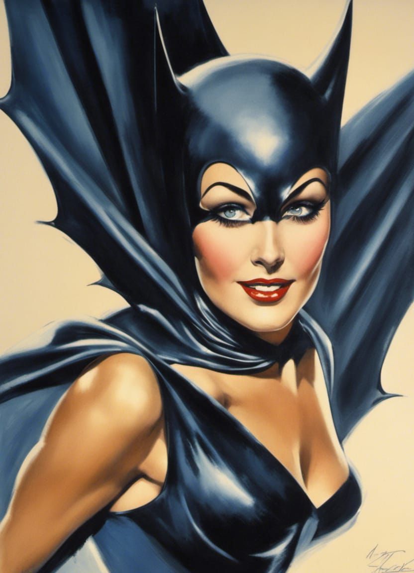 Lynda Carter as Bat Girl 1 of 2 - AI Generated Artwork - NightCafe Creator