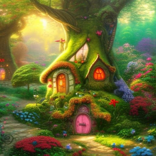 Lovely Little Fairy House - AI Generated Artwork - NightCafe Creator