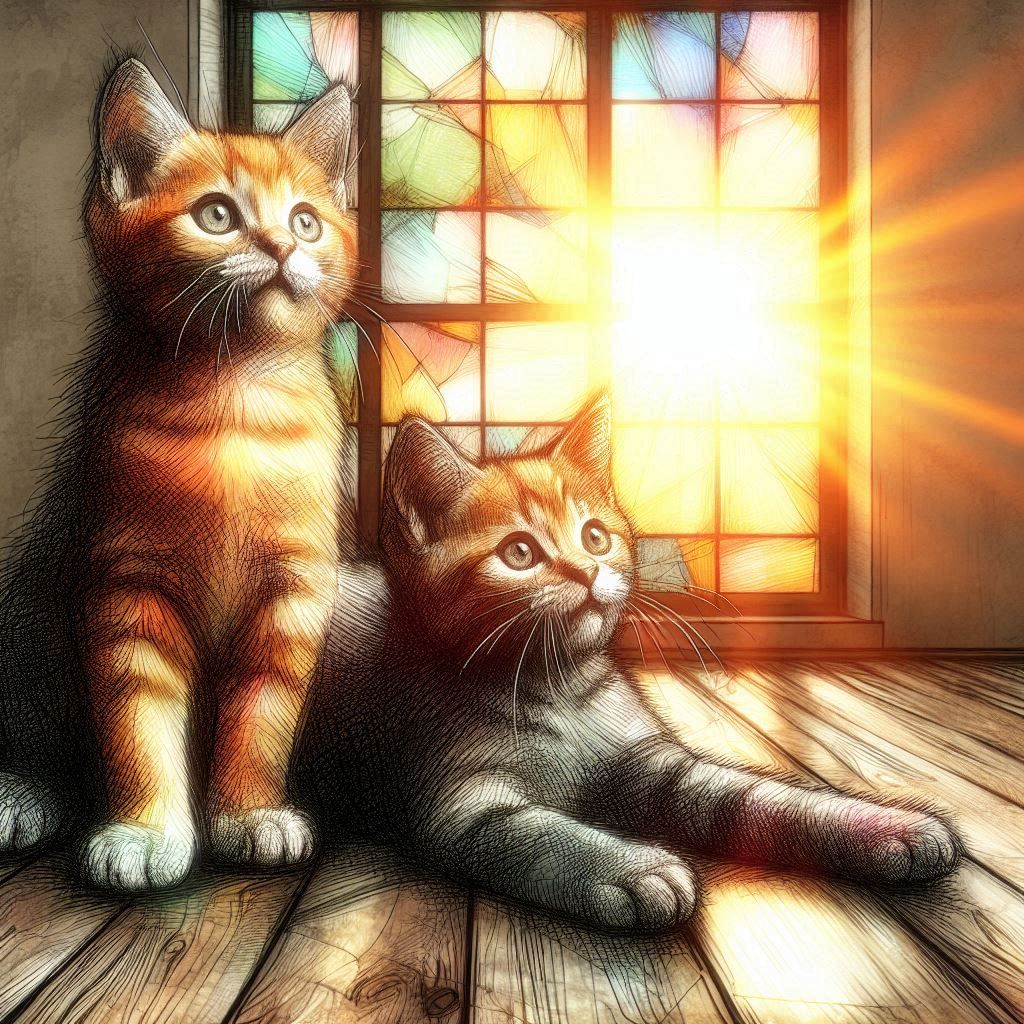 Cats and stained glass