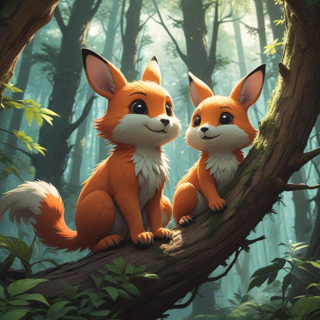 Playing  in the forest  by @Galina Bolshakova