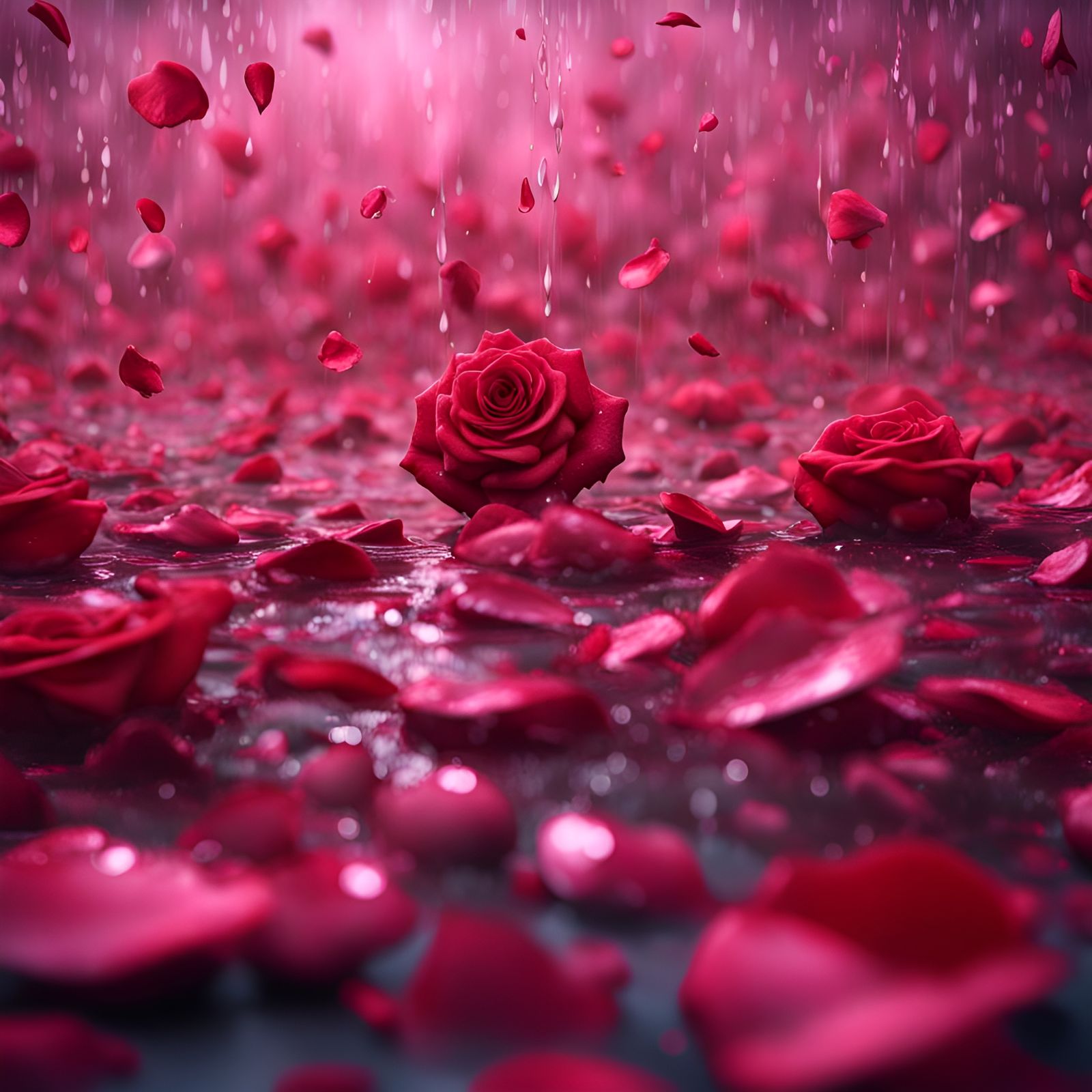 It's raining roses AI Generated Artwork NightCafe Creator