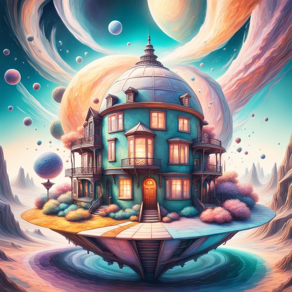 Galaxy House - Ai Generated Artwork - Nightcafe Creator