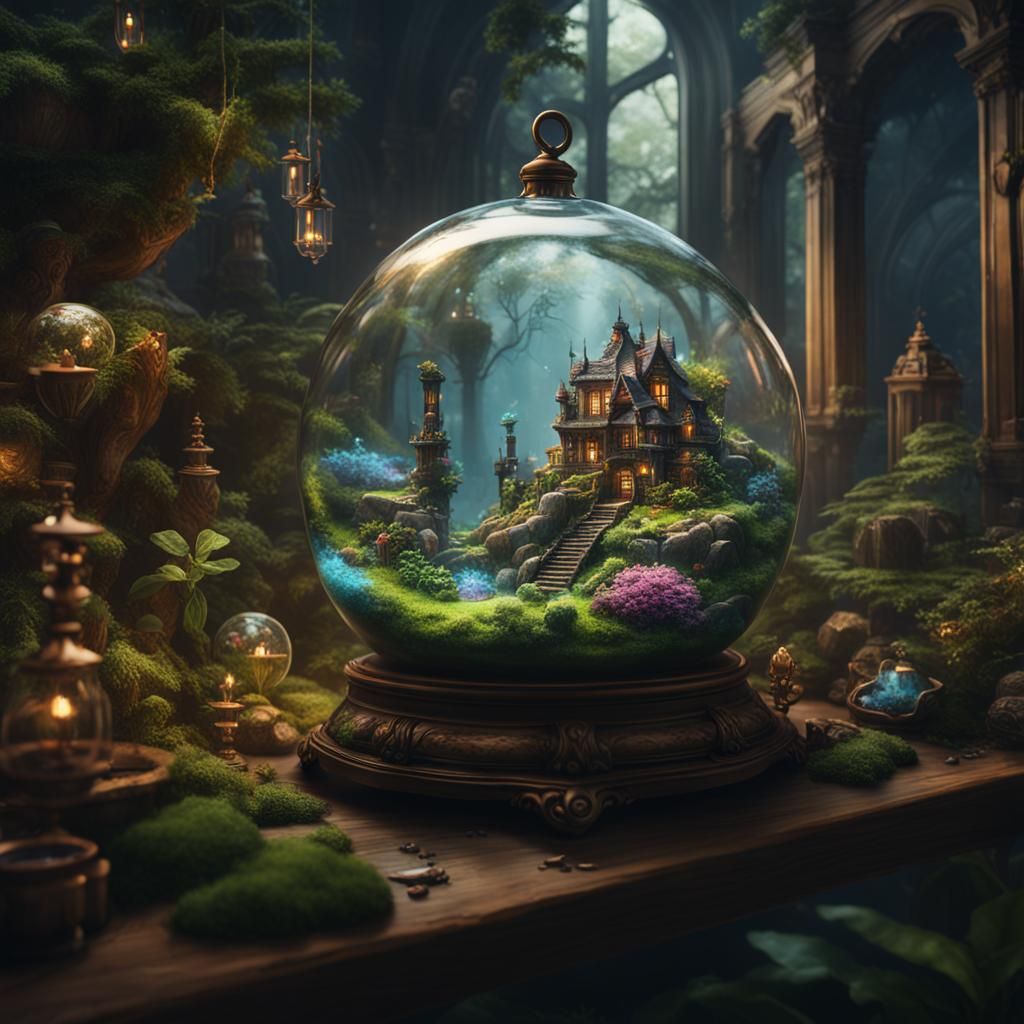 God taking care of a terrarium with the world inside  by @Andrey Carlos 