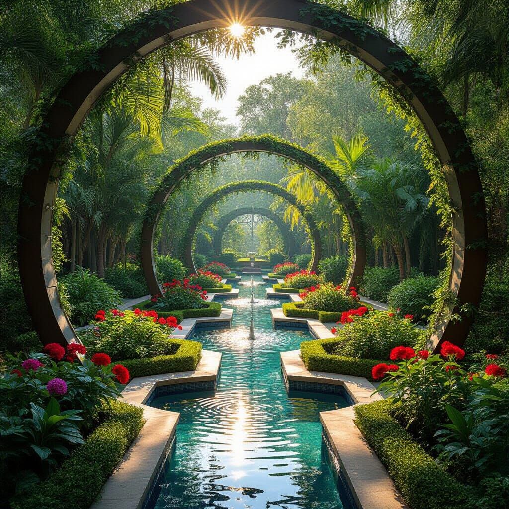 Symmetrical Biophilic Garden  by @Lady on Fire