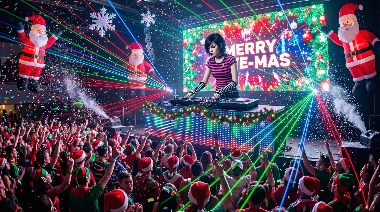 DJ Smashes Christmas Rave with Epic Beats