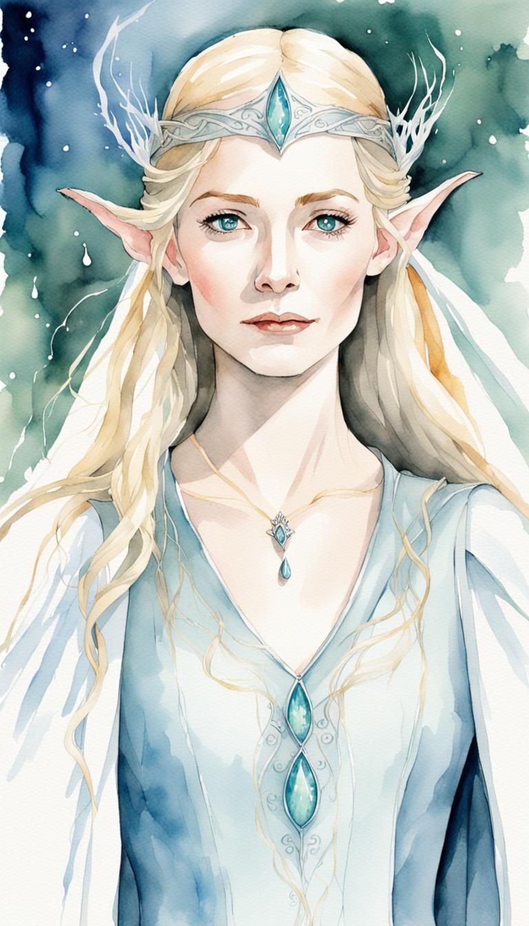 Cate Blamchett as Lady Galadriel, Watercolor by Lisa Aisato and Sarah ...