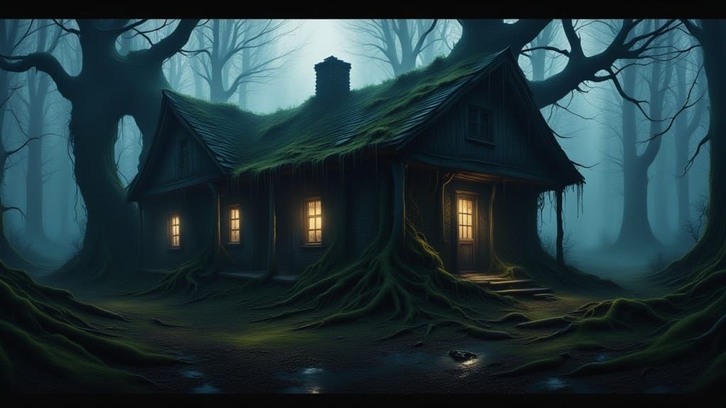 creepy cabin <lora:Mystic Woods:1.0> 