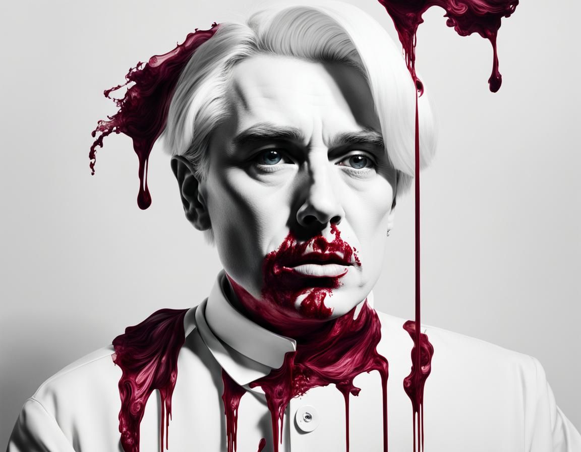 The Ghost of Andy Warhol | matte white and dark crimson | 12...