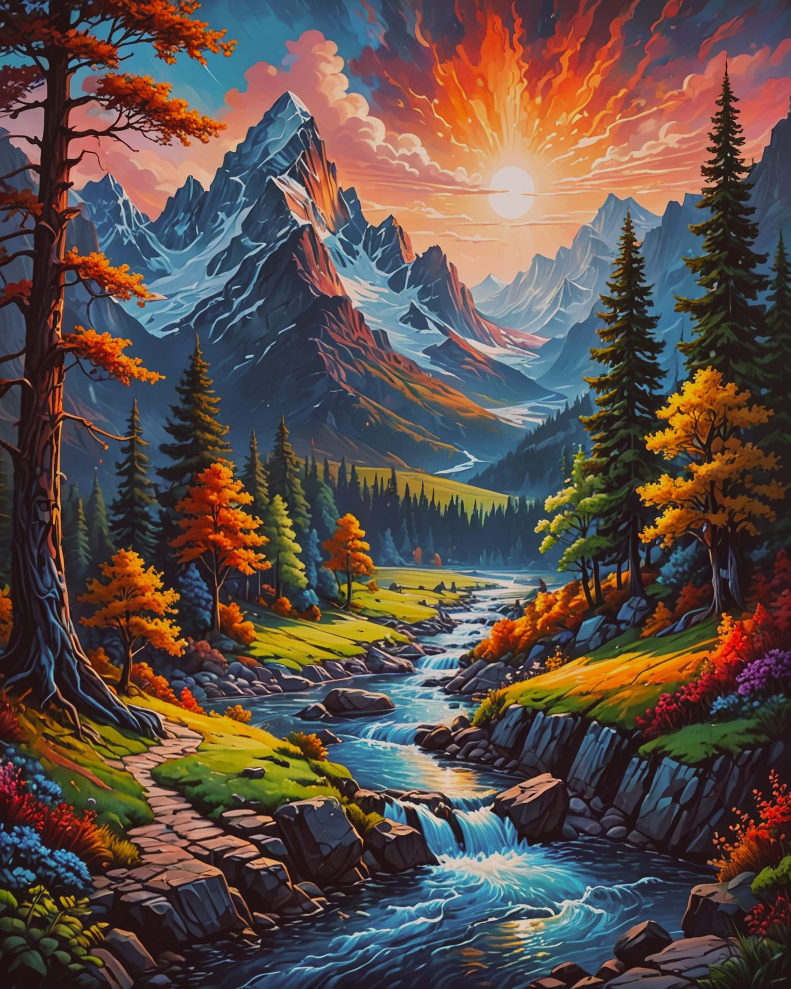 The splendor of a sunrise in nature