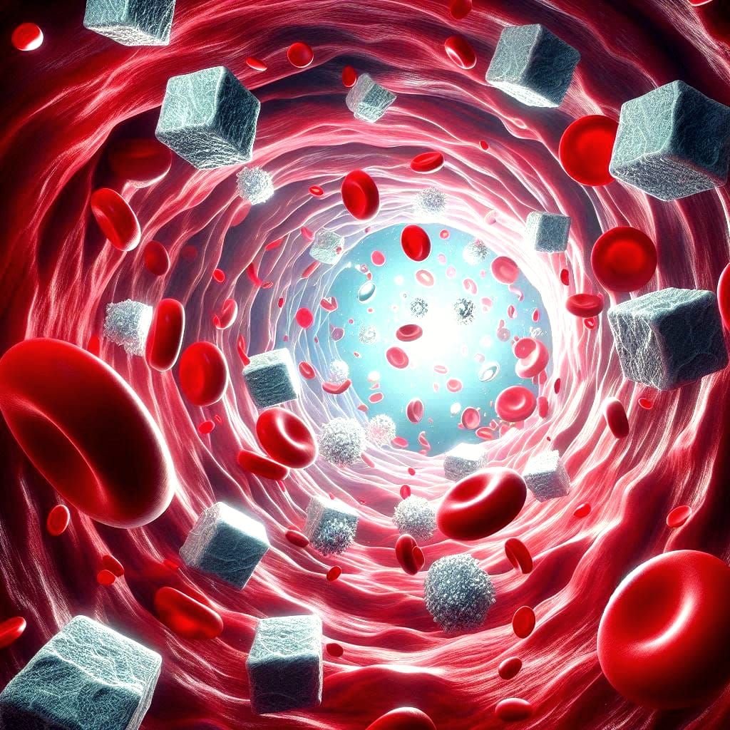 Sugar cubes in blood vessel