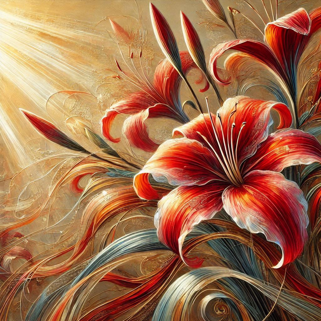 red and golden Lillies