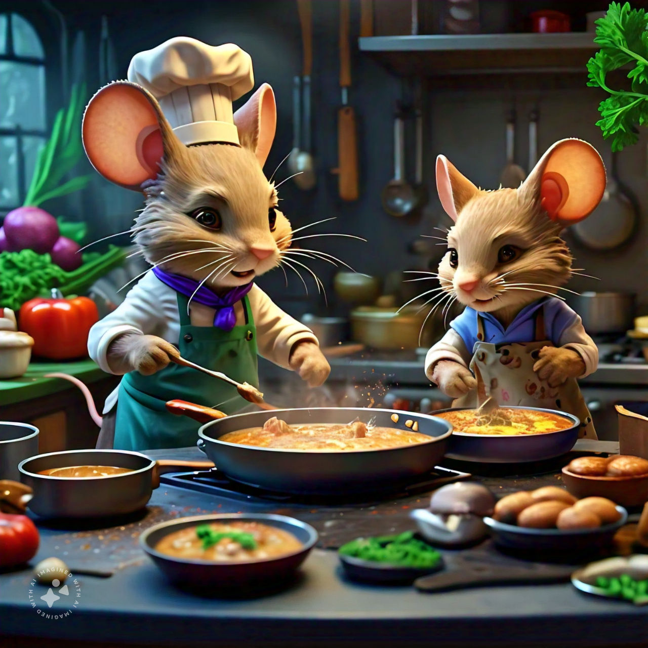 Mousefolk Chef Charco Mizzo teaching his Son