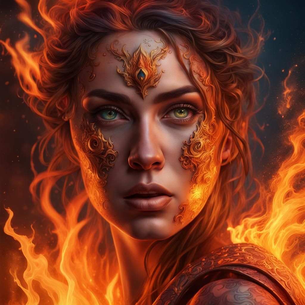 Fire Goddess - AI Generated Artwork - NightCafe Creator