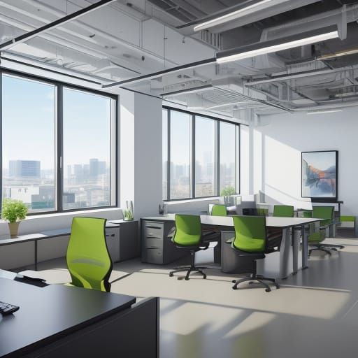 Modern Corporate Office Space in Detailed 3D Rendering