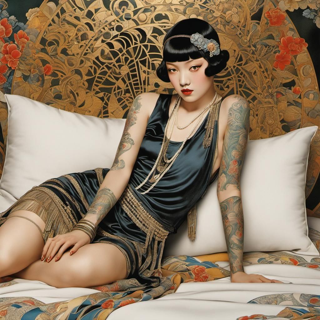 A tattooed woman